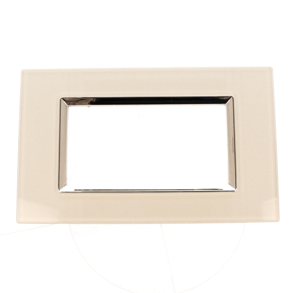 Placca Quadrata In Vetro Temperato MBL 4 Moduli/Posti Compatibile Bticino Living