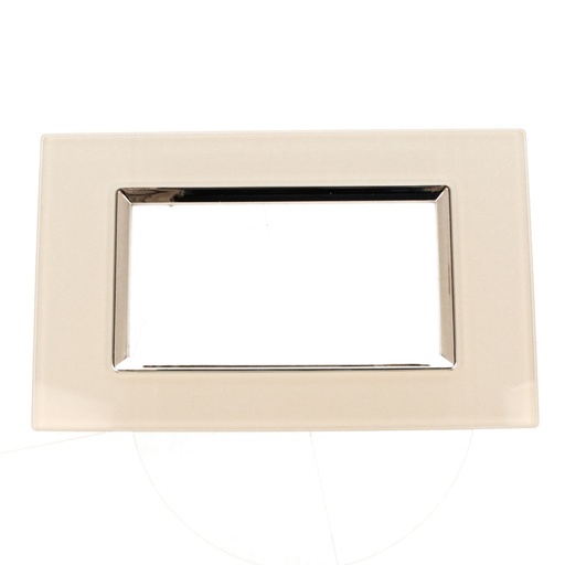 Placca Quadrata In Vetro Temperato MBL 4 Moduli/Posti Compatibile Bticino Living 3 Colori Disponibili
