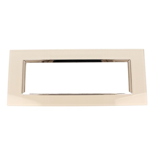 Placca Quadrata In Vetro Temperato MBL 7 Moduli/Posti Compatibile Bticino Living 3 Colori Disponibili