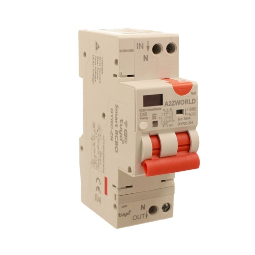 [GS22340] Interruttore Differenziale Magnetotermico WiFi con Riarmo Automatico e Display, Salvavita Tipo A Curva C 30mA, 220V 20-40A 2M, App Tuya con Misure: Corrente Residua, Intensità, Potenza, Tensione, Temperatura, Consumo