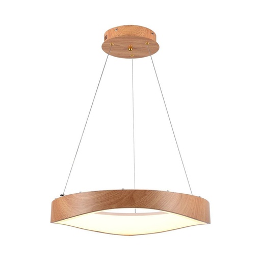 [SV23364] Lampadario LED a Sospensione 25W dal Design Moderno Circolare Colore Legno D500xH1400mm 3000K SKU 23364