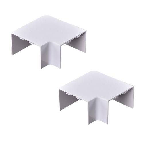 [FG060656] 2 Pezzi Connettore Angolare Per Canaline Passacavi 40X40mm, Angolo Interno 90°, Colore Bianco