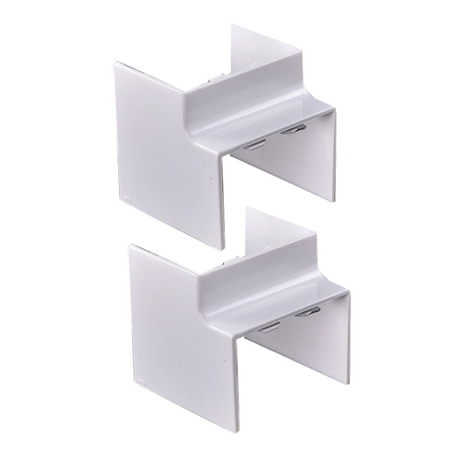 [FG060657] 2 Pezzi Connettore Angolare Per Canaline Passacavi 40X40mm, Angolo Esterno 90°, Colore Bianco