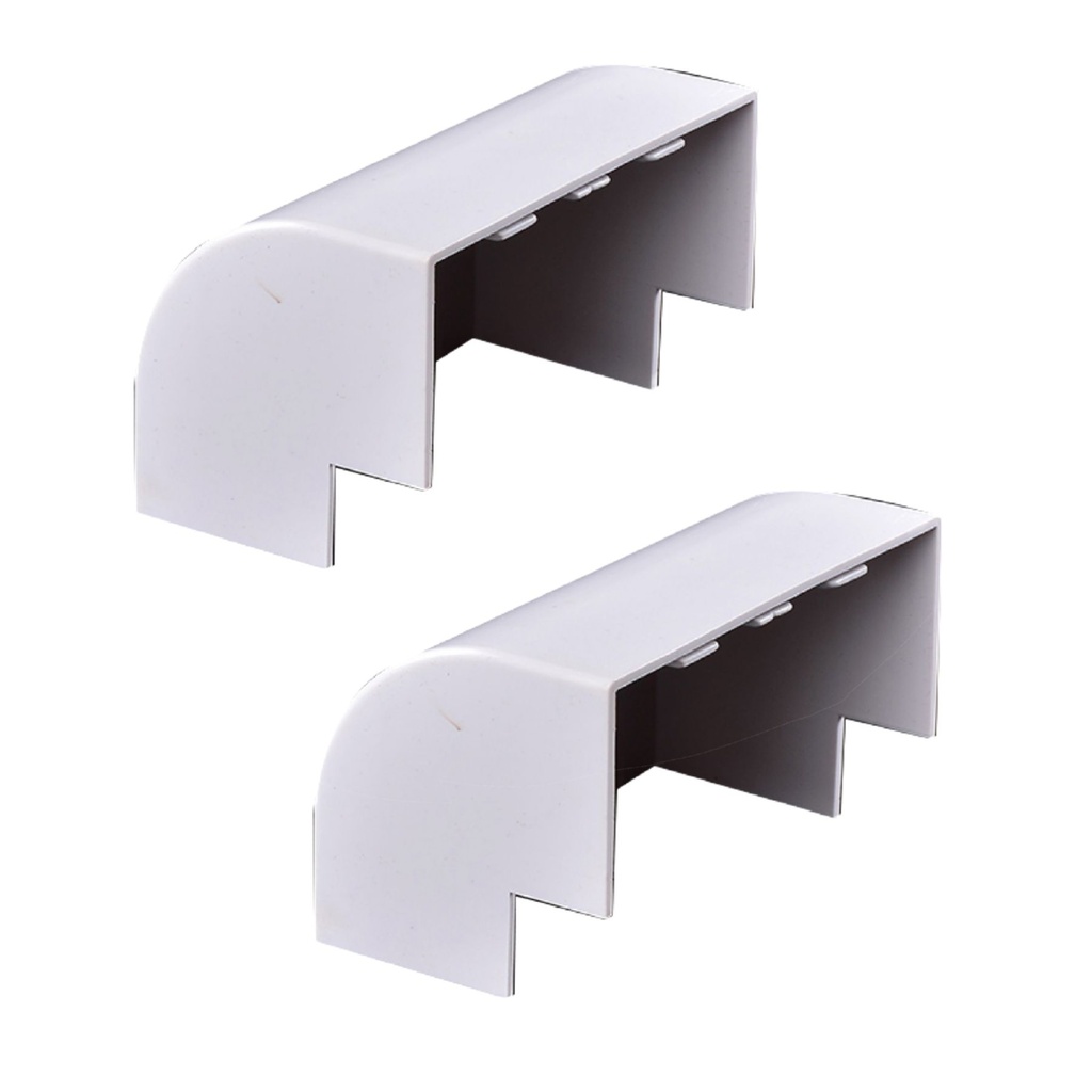 [FG060659] 2 Pezzi Connettore Angolare Per Canaline Passacavi 40X40mm, Angolo Interno Con Curva, Colore Bianco