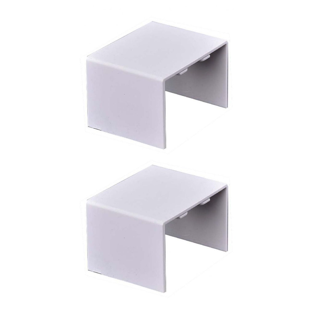 [FG060660] 2 Pezzi Connettore Lineare Per Canaline Passacavi 40X40mm, Colore Bianco