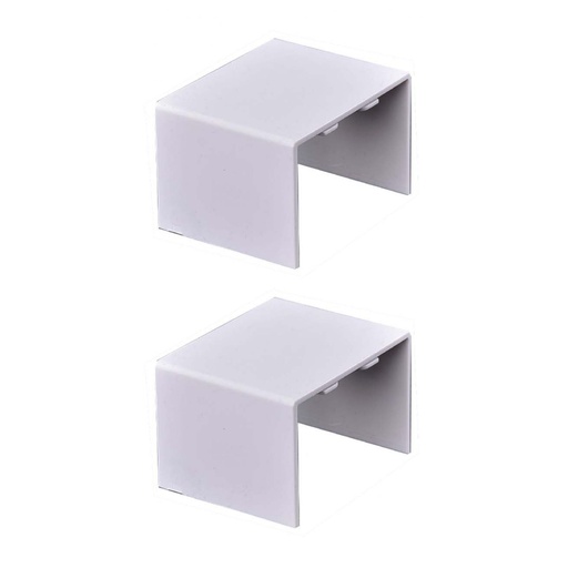 [FG060660] 2 Pezzi Connettore Lineare Per Canaline Passacavi 40X40mm, Colore Bianco