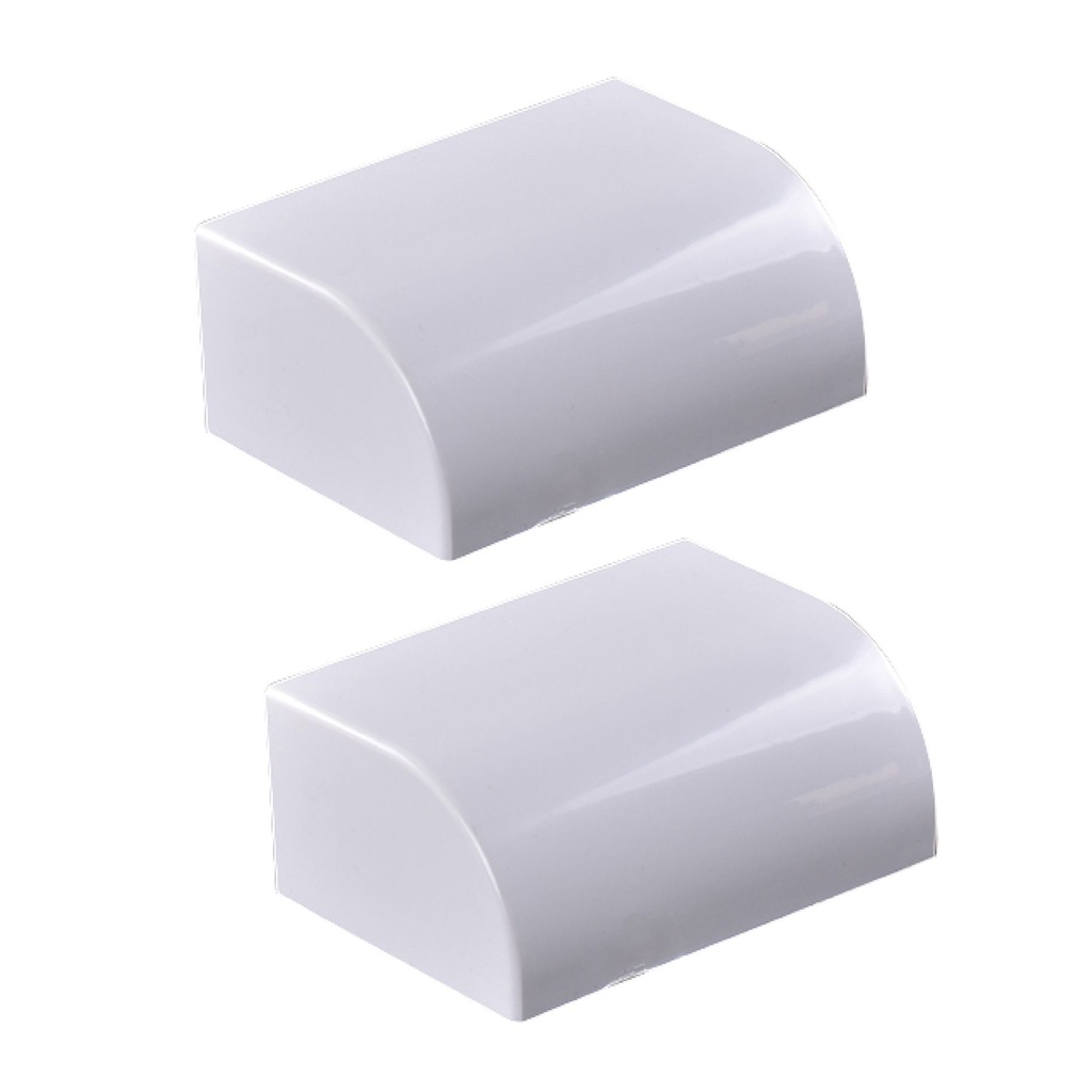 [FG060661] 2 Pezzi Connettore Angolare Per Canaline Passacavi 40X40mm, Angolo Esterno Con Curva, Colore Bianco