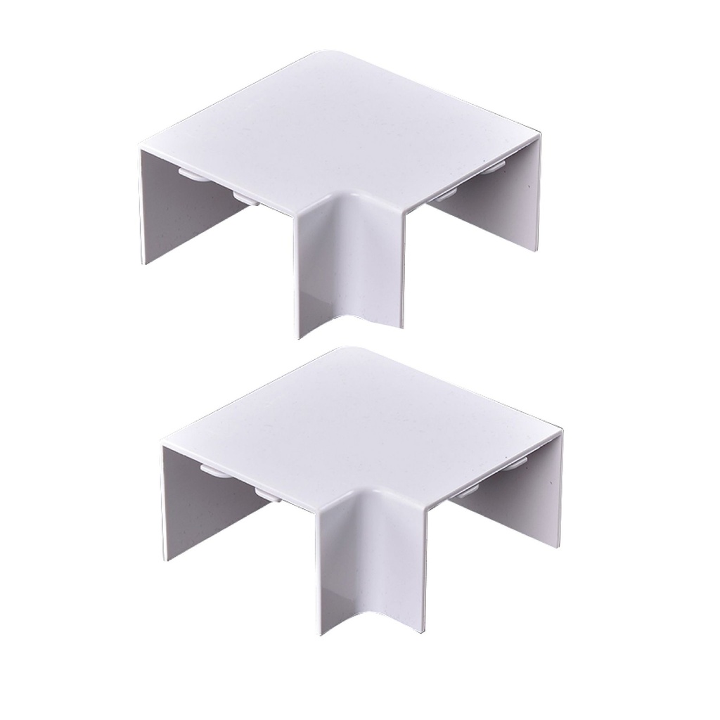 [FG060662] 2 Pezzi Connettore Angolare Per Canaline Passacavi 60X40mm, Angolo Interno 90°, Colore Bianco