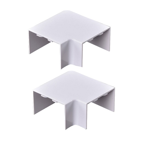 [FG060662] 2 Pezzi Connettore Angolare Per Canaline Passacavi 60X40mm, Angolo Interno 90°, Colore Bianco