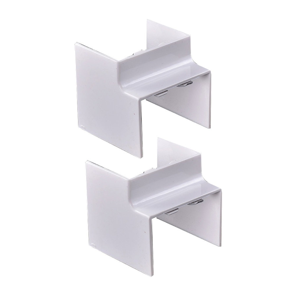 [FG060663] 2 Pezzi Connettore Angolare Per Canaline Passacavi 60X40mm, Angolo Esterno 90°, Colore Bianco