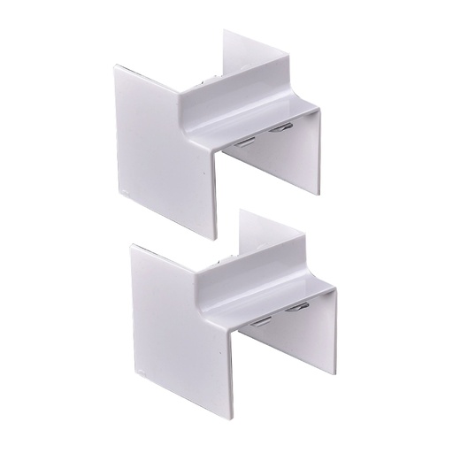 [FG060663] 2 Pezzi Connettore Angolare Per Canaline Passacavi 60X40mm, Angolo Esterno 90°, Colore Bianco