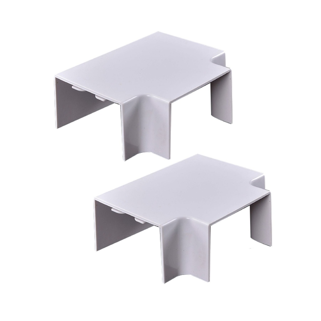 [FG060664] 2 Pezzi Connettore Forma T Per Canaline Passacavi 60X40mm, Colore Bianco