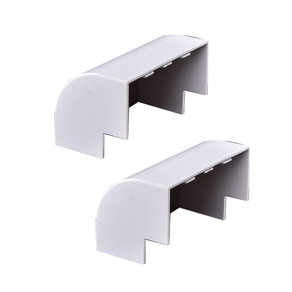 [FG060665] 2 Pezzi Connettore Angolare Per Canaline Passacavi 60X40mm, Angolo Interno Con Curva, Colore Bianco
