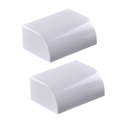 [FG060667] 2 Pezzi Connettore Angolare Per Canaline Passacavi 60X40mm, Angolo Esterno Con Curva, Colore Bianco