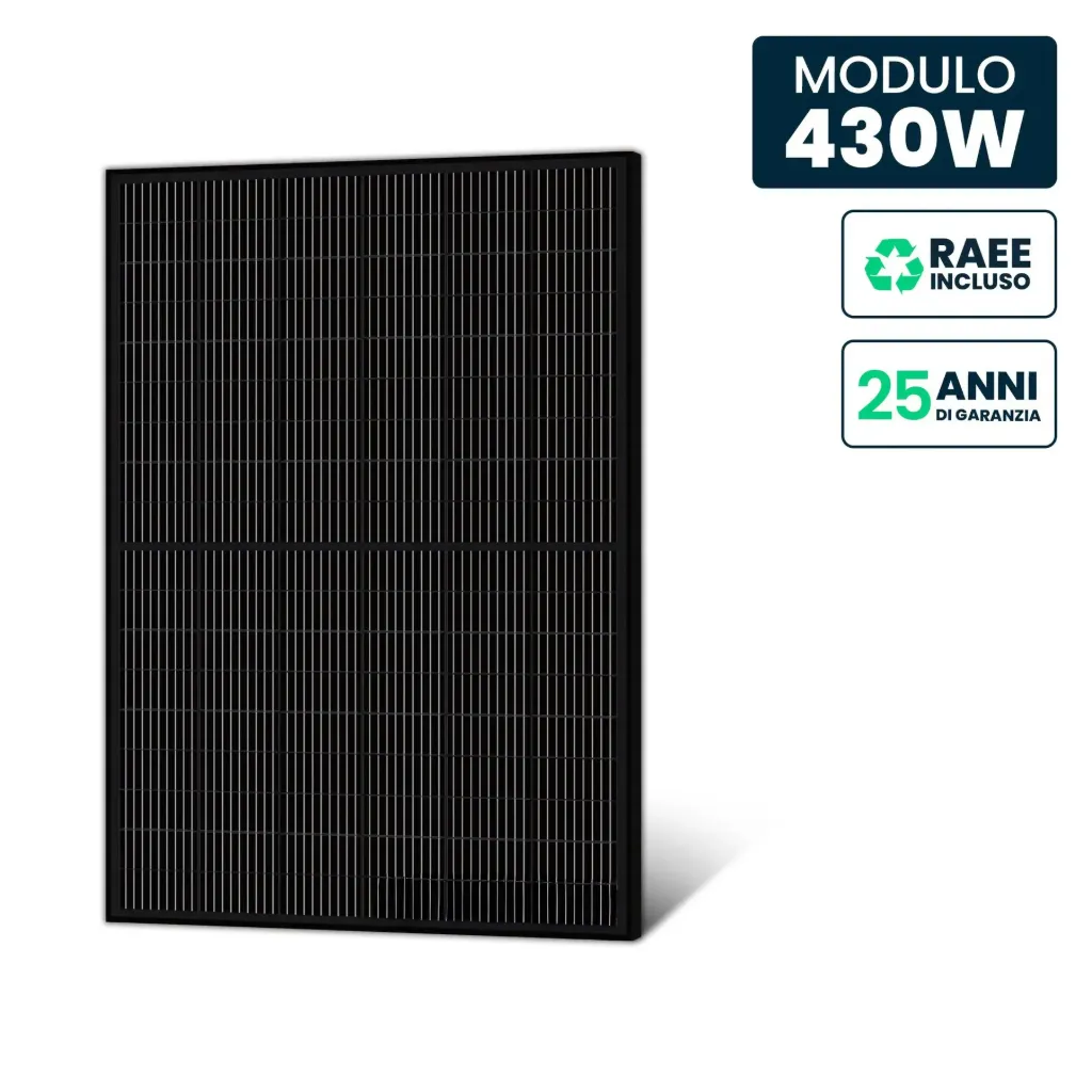 [FV-11934] Pannello solare 430W N-Type TOPCon Full Black, monocristallino, 1722x1134x30 mm SKU 11934