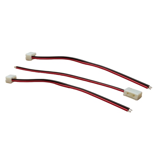 [CL20557] 3 Pezzi Connettore 5mm 2 PIN, Per Chiudere Striscia Led Smd con Passo da 5mm Senza Saldare, Cavo 15cm