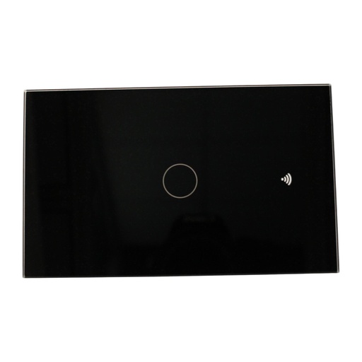 [MMC7751B] Interruttore Led Dimmer Taglio Di Fase, Pannello Touch 1 Tasto, Colore Nero, WIFI + Bluetooth, APP TUYA Smart Life, 220V 10A, 120X72X38mm Per Scatola 503, IP20