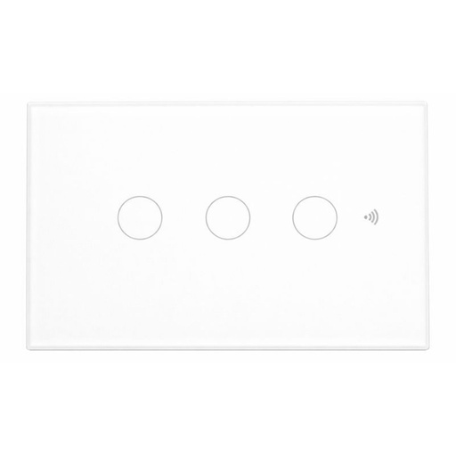 [MMC7753W] Interruttore Led Dimmer Taglio Di Fase, Pannello Touch 3 Tasti, Colore Bianco, WIFI + Bluetooth, APP TUYA Smart Life, 220V 10A, 120X72X38mm Per Scatola 503, IP20