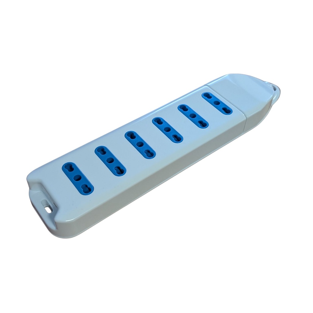 [AP2306] Multipresa Ciabatta Elettrica Con 6 Posti Prese Bipasso 10/16A, Multipresa Senza Cavo Max 3500W, Colore Bianco