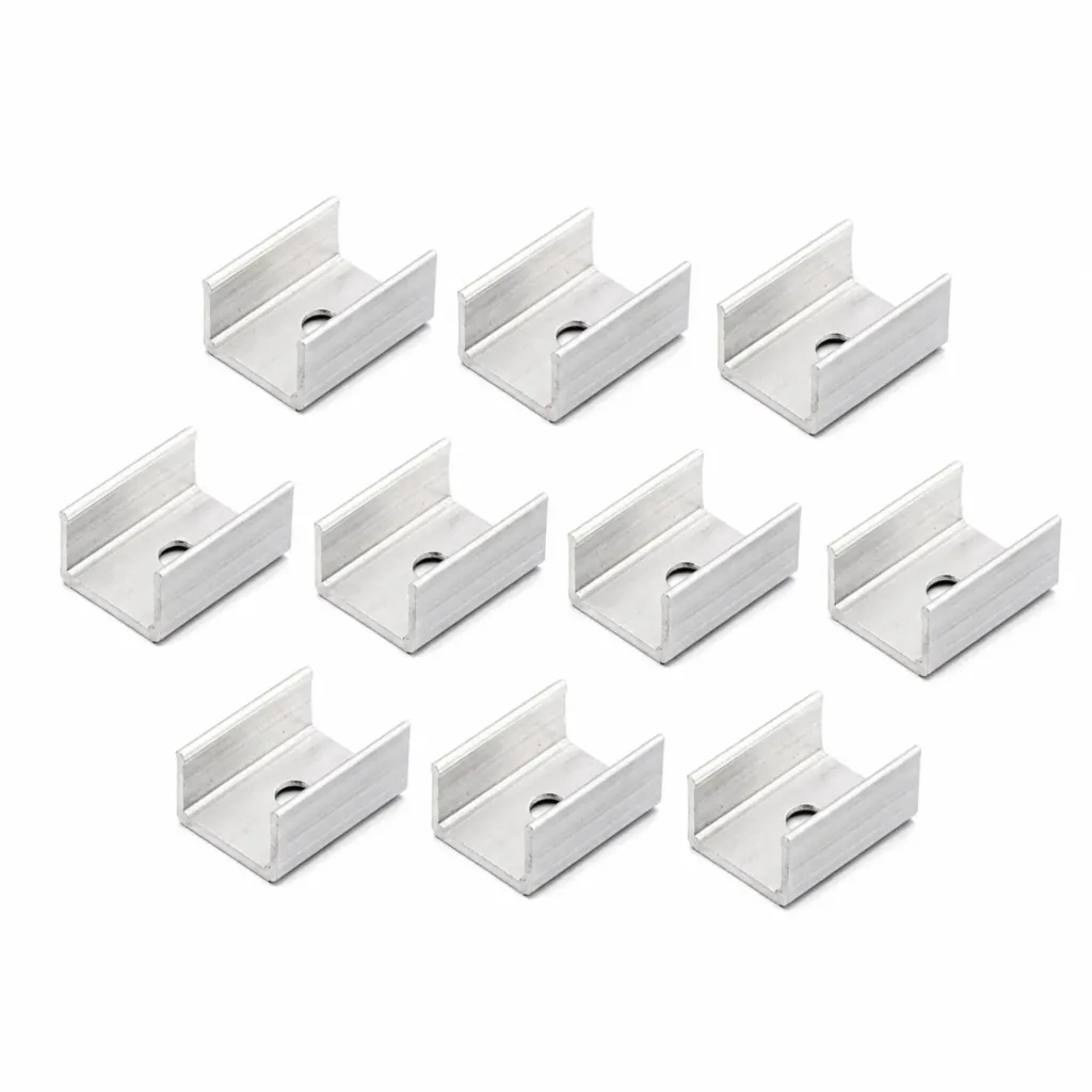 [SL241108] 10 PZ Clip Guida Gancio Metallico per Fissaggio della Striscia Led Neon Flex SL241110