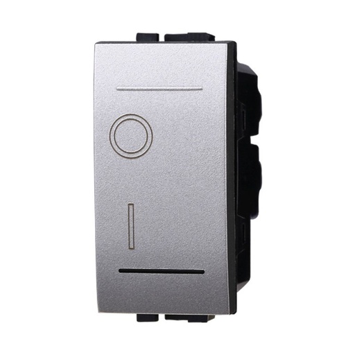 [BLG0402] ETTROIT Interruttore Bipolare 0-1 16A Colore GRIGIO Compatibile Con Bticino Living International