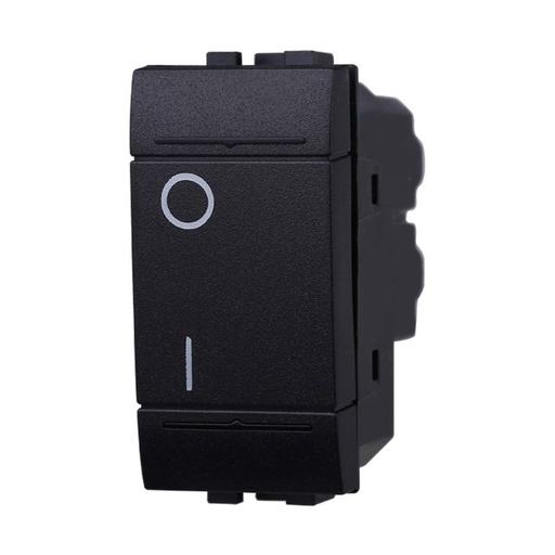 [BLN0402] ETTROIT Interruttore Bipolare 0-1 16A Colore Nero Compatibile Con Bticino Living International