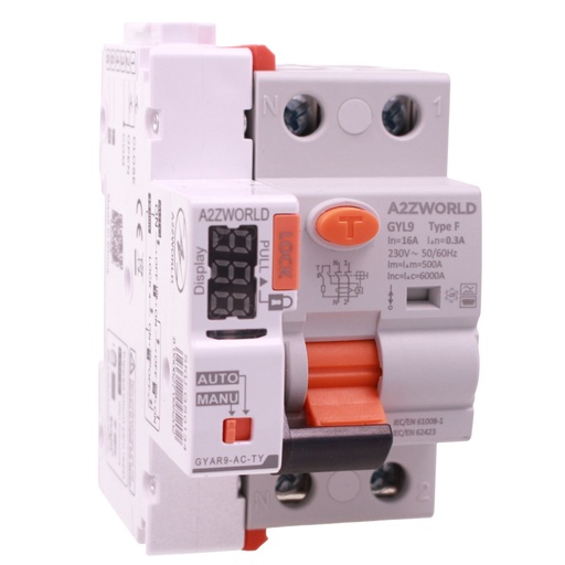 [GC926XXRW] RCCB Interruttore Differenziale Puro WIFI Con Riarmo Automatico Tipo F 1P+N 3M 6000A 300mA AC 230V IP20 IEC61008-1 GYL9, Disponibili 16A 25A 32A 40A 63A
