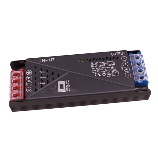 Alimentatore Trasformatore 24V Push Dimmer, Dimmerabile Con Pulsante NO (10-100%), Memoria Dopo Blackout, Spegnimento Soft, 2 Uscite, Input 220V IP20, Disponibili 100W 200W 300W 400W