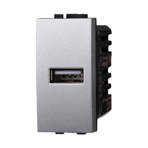 [BLG2401] ETTROIT Modulo Presa Caricatore USB 5V 2,1A Colore GRIGIO Compatibile Con Bticino Living International