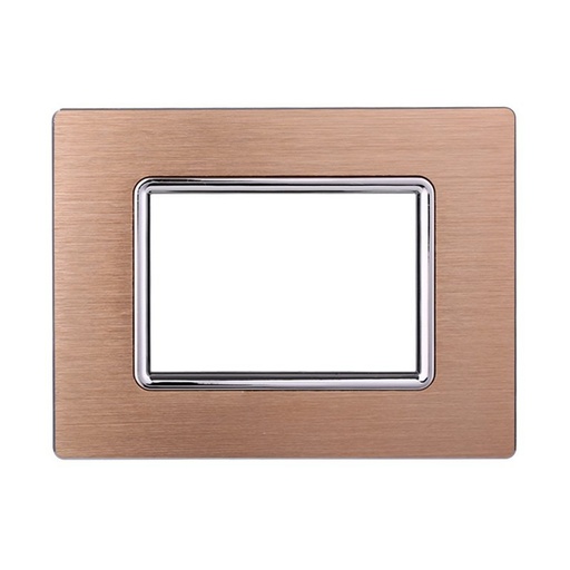 [BLN86311] ETTROIT Placca In Alluminio Serie Space 3P Colore Oro Compatibile Con Bticino Living Light