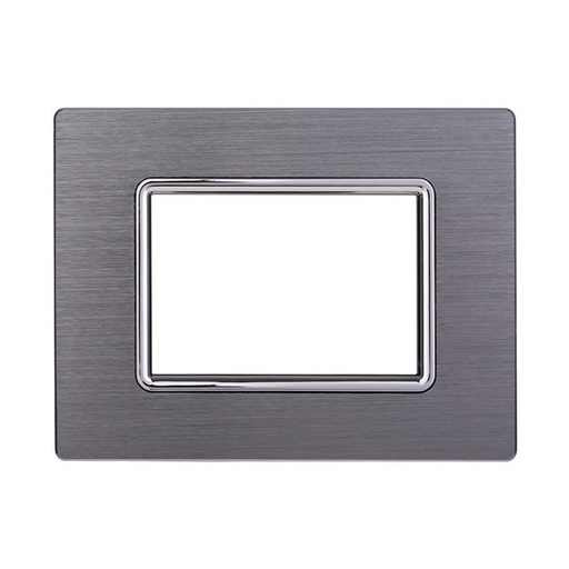 [BLN86306] ETTROIT Placca In Alluminio Serie Space 3P Colore Silver Compatibile Con Bticino Living Light