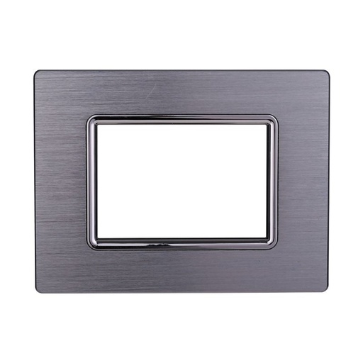 [BLN86317] ETTROIT Placca In Alluminio Serie Space 3P Colore Silver Lucido Compatibile Con Bticino Living Light