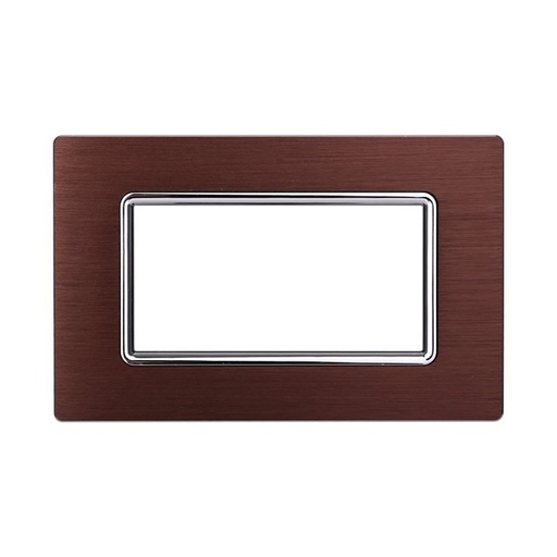 [BLN86410] ETTROIT Placca In Alluminio Serie Space 4P Colore Bronzo Compatibile Con Bticino Living Light