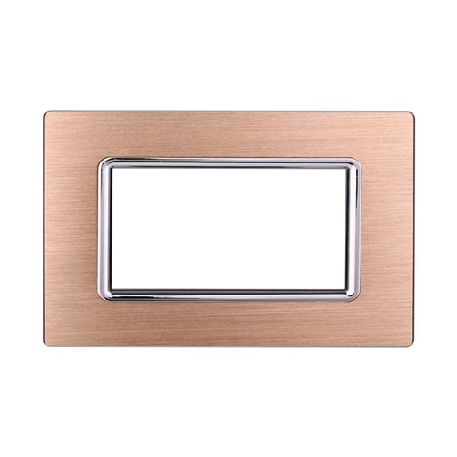 [BLN86411] ETTROIT Placca In Alluminio Serie Space 4P Colore Oro Compatibile Con Bticino Living Light