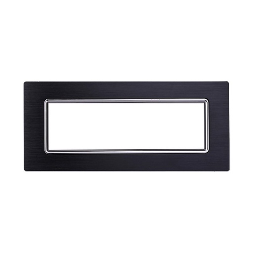 [BLN86702] ETTROIT Placca In Alluminio Serie Space 7P Colore Nero Compatibile Con Bticino Living Light