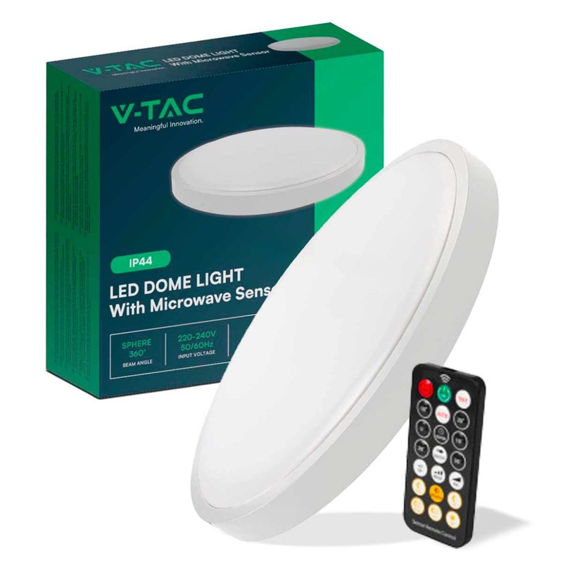 [LP76631] Plafoniera Led Da Soffitto Rotonda 24W 2500 Lumen con Telecomando e Sensore di Movimento a Microonde Luce Bianca 4000K IP44 D350X61mm SKU-76631