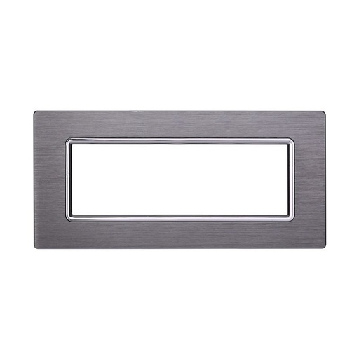 [BLN86706] ETTROIT Placca In Alluminio Serie Space 7P Colore Silver Compatibile Con Bticino Living Light