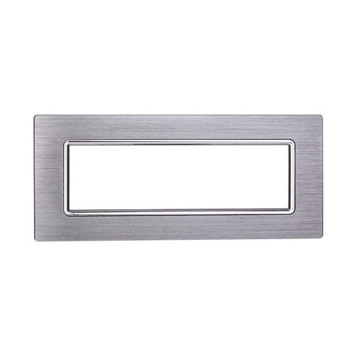 [BLN86717] ETTROIT Placca In Alluminio Serie Space 7P Colore Silver Lucido Compatibile Con Bticino Living Light