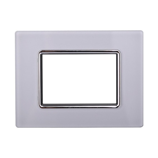 [BLN84301] ETTROIT Placca In Vetro Serie Space 3P Colore Bianco Compatibile Con Bticino Living Light