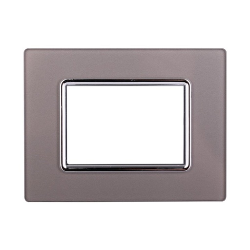 [BLN84306] ETTROIT Placca In Vetro Serie Space 3P Colore Silver Compatibile Con Bticino Living Light