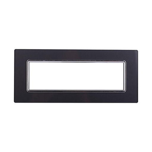 [BLN84710] ETTROIT Placca In Vetro Serie Space 7P Colore Acciaio Scuro Compatibile Con Bticino Living Light