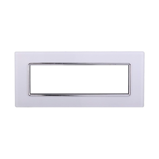 [BLN84701] ETTROIT Placca In Vetro Serie Space 7P Colore Bianco Compatibile Con Bticino Living Light