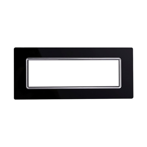 [BLN84702] ETTROIT Placca In Vetro Serie Space 7P Colore Nero Compatibile Con Bticino Living Light