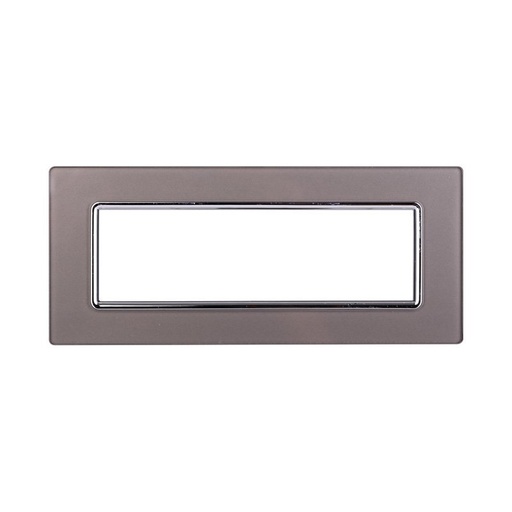[BLN84706] ETTROIT Placca In Vetro Serie Space 7P Colore Silver Compatibile Con Bticino Living Light