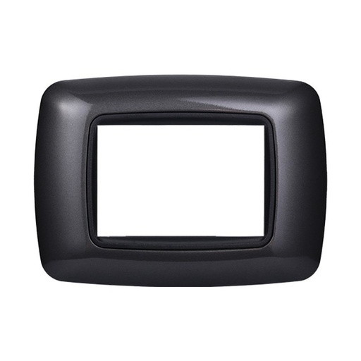 [BLN88307] Placca Plastica Bombata Serie Space 3P Colore Acciaio Scuro Compatibile Con Bticino Living International