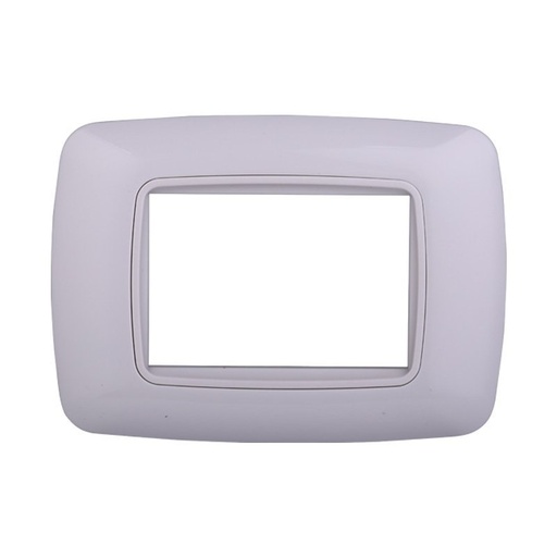 [BLN88318] ETTROIT Placca Plastica Bombata Serie Space 3P Colore Bianco Completo Compatibile Con Bticino Living International