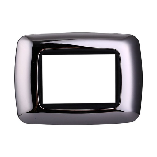 [BLN88313] ETTROIT Placca Plastica Bombata Serie Space 3P Colore Cromato Lucido Compatibile Con Bticino Living International