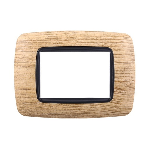 [BLN88304] ETTROIT Placca Plastica Bombata Serie Space 3P Colore Legno Chiaro Compatibile Con Bticino Living International