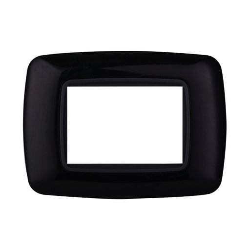 [BLN88302] ETTROIT Placca Plastica Bombata Serie Space 3P Colore Nero Compatibile Con Bticino Living International