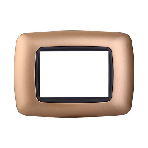 [BLN88311] Placca Plastica Bombata Serie Space 3P Colore Oro Compatibile Con Bticino Living International